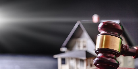 House in the background, gavel in the forefront