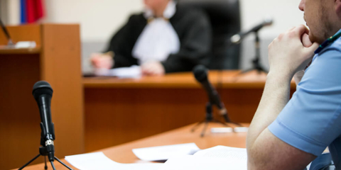 Man testifying in court
