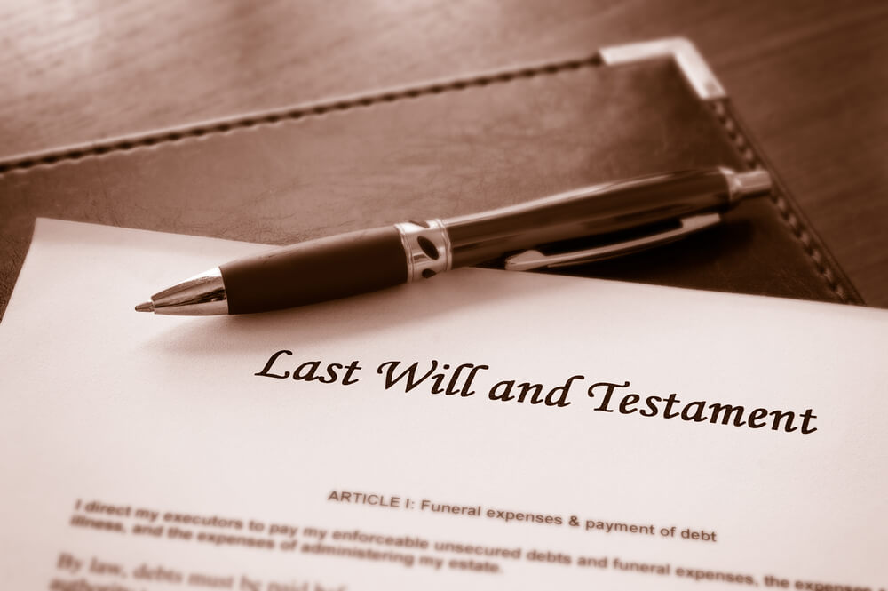 Last will and testament document